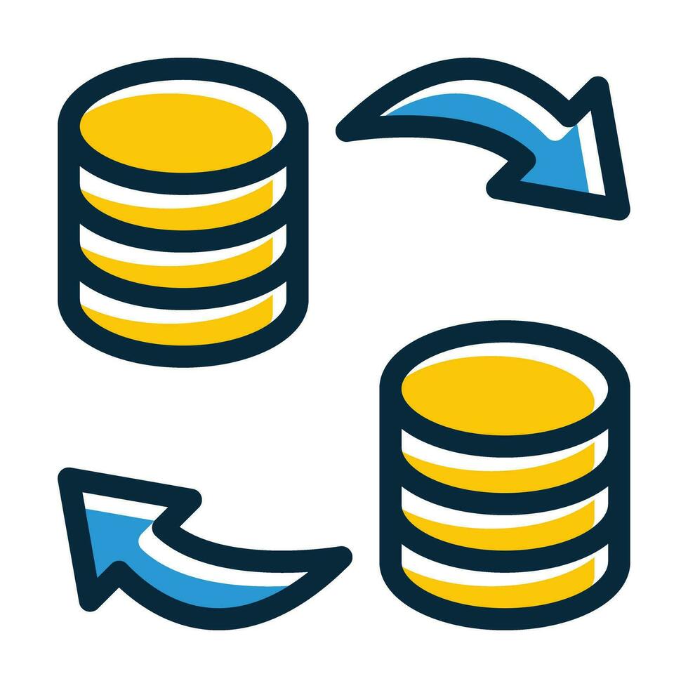 Data Transfer Vector Thick Line Filled Dark Colors 34067138 Vector Art ...