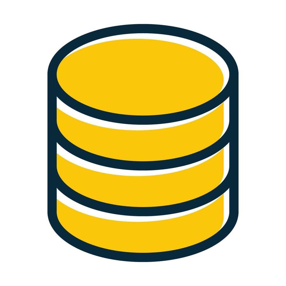 Database Vector Thick Line Filled Dark Colors