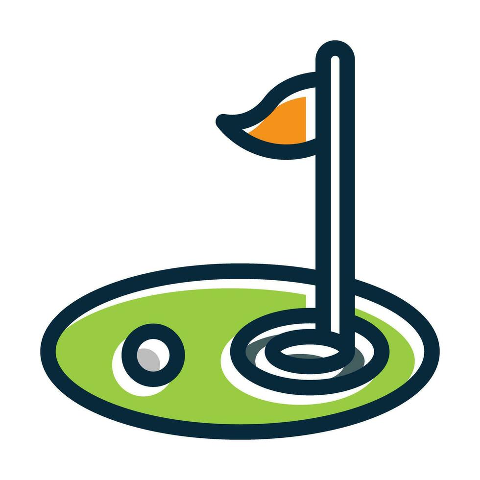 Golf Vector Thick Line Filled Dark Colors