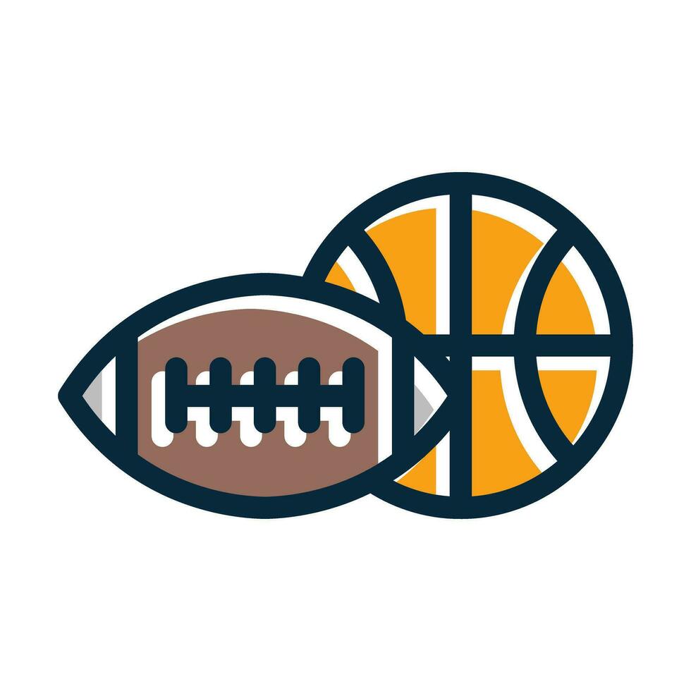 Sports Day Vector Thick Line Filled Dark Colors
