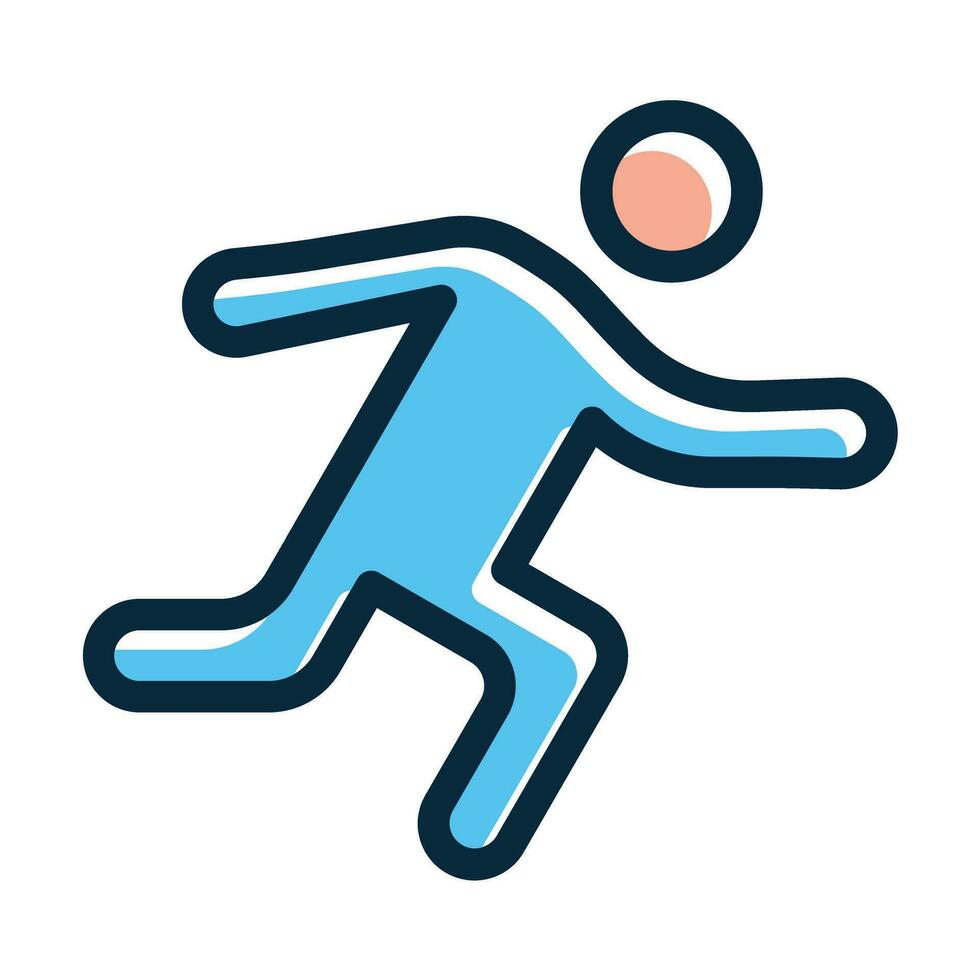 Runner Vector Thick Line Filled Dark Colors