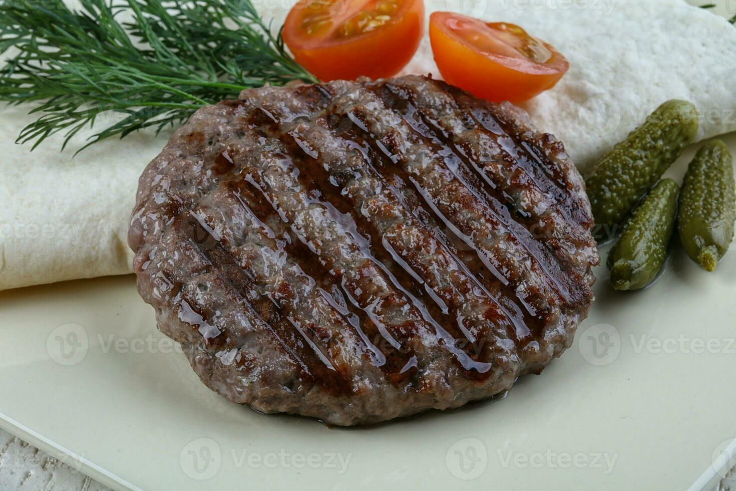 Grilled hamburger cutlet photo