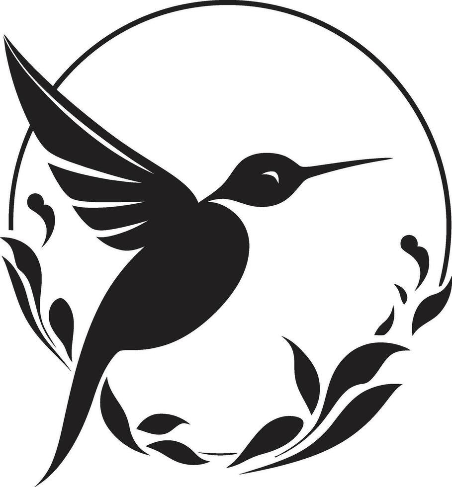 Bold Hummingbird Vector Emblem Hummingbird Symbol with a Twist