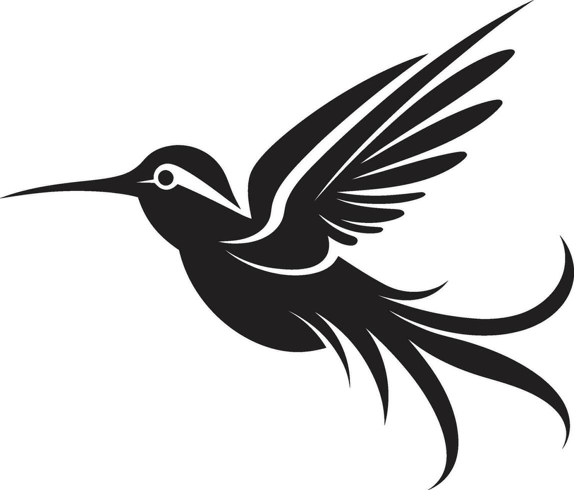 Hummingbird Symbol with Elegance Contemporary Hummingbird Profile vector