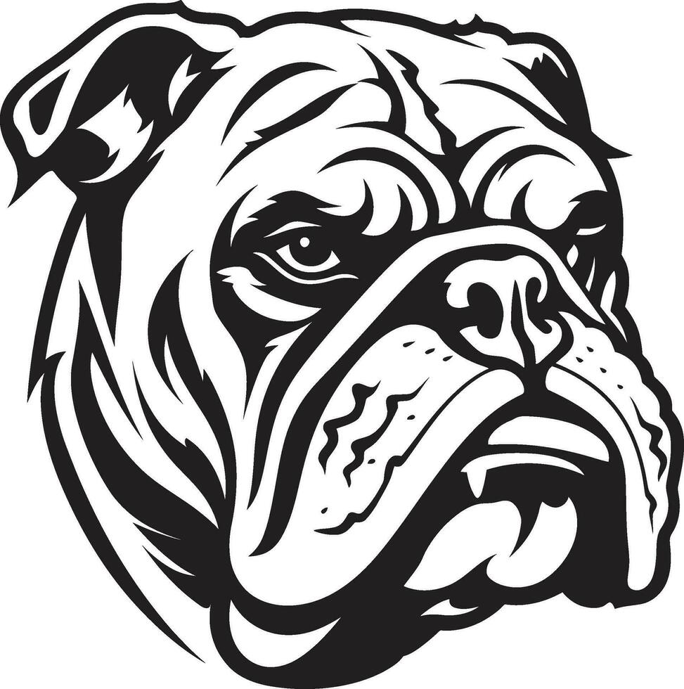 Victorious Emblem Black Bulldog Icon in Vector Bulldog Grandeur Black Logo with Iconic Power