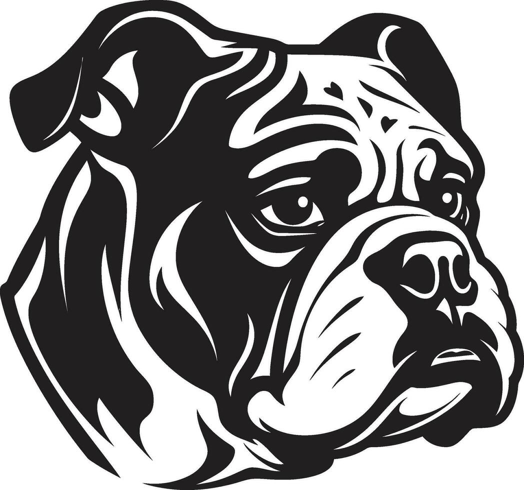 Bold and Fearless Black Logo with Bulldog Bulldog Royalty Black Logo Vector Icon