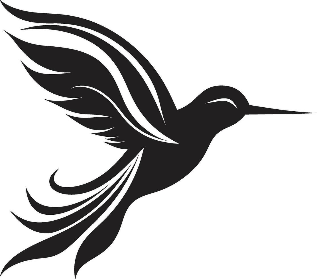 Hummingbird in Serene Vector Contemporary Hummingbird Symbol