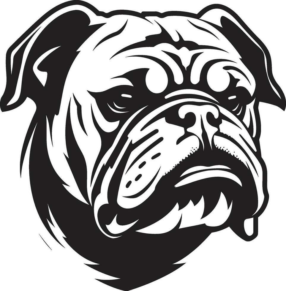 real perro Arte buldog en negro vector icono negrita y audaz negro logo con buldog