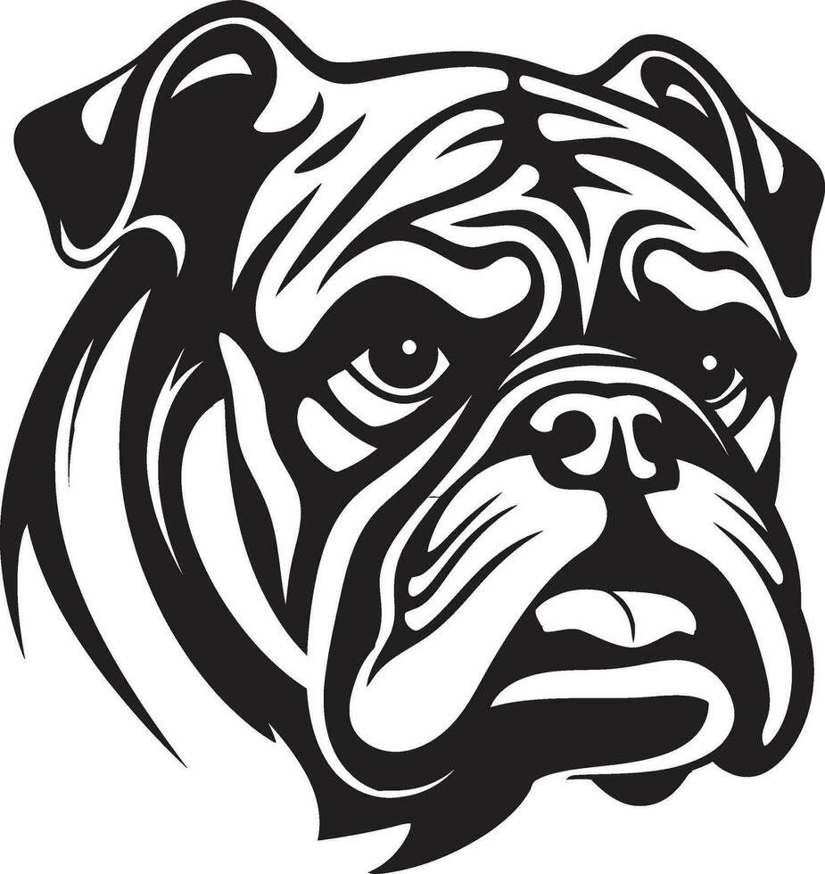 icónico fuerza negro logo con buldog poderoso mascota negro buldog logo vector icono