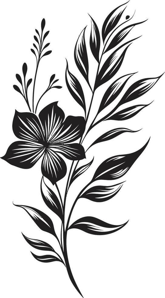 elegante oasis botánico tropical floral logo icónico paraíso soltado negro emblema diseño vector