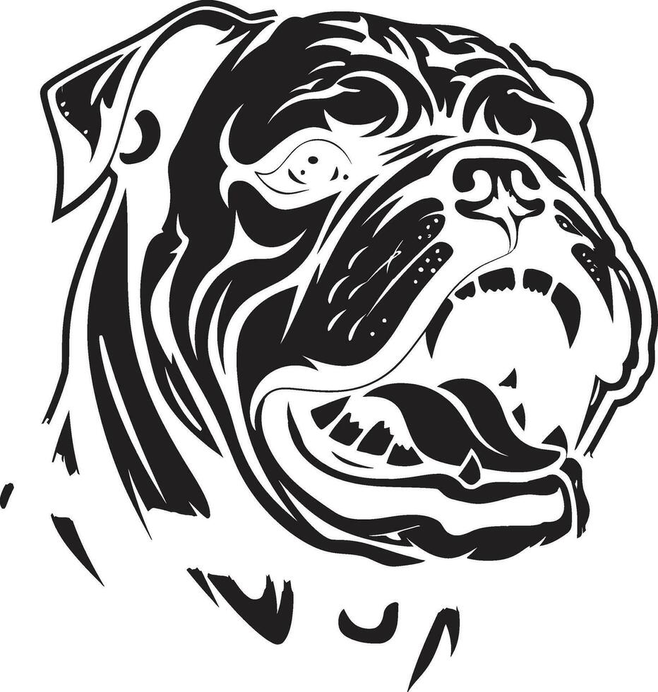 monocromo excelencia buldog vector icono audaz defensor negro logo con buldog icono