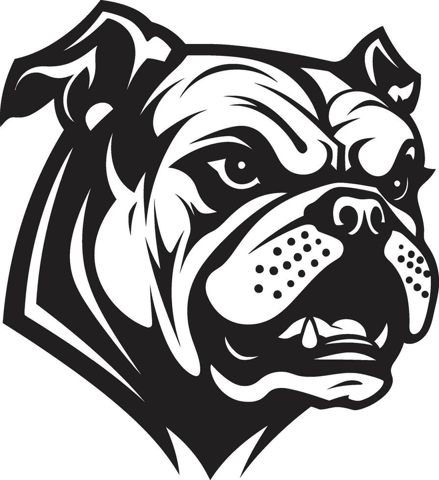 Bulldog Power Black Logo Design with Icon Black and Bold Bulldog Vector Icon