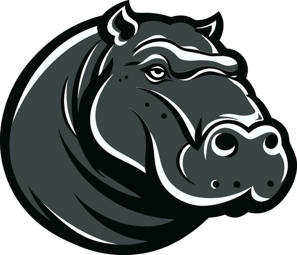 Bold Hippo Vector Emblem Hippo Symbol with Elegance