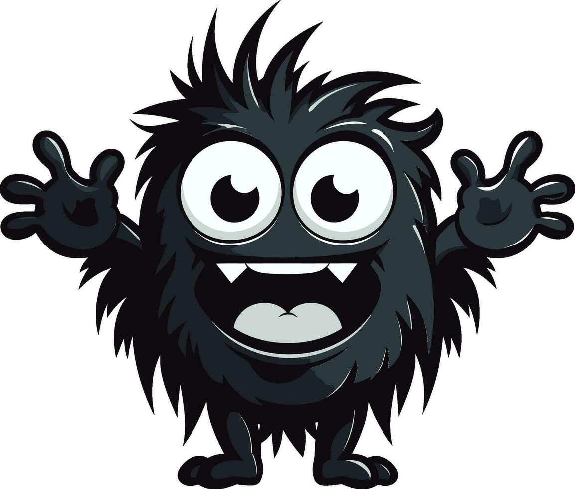 Iconic Creature Cartoon Monster in Black Logo Monstrous Marvel Black Cartoon Monster Logo Icon vector