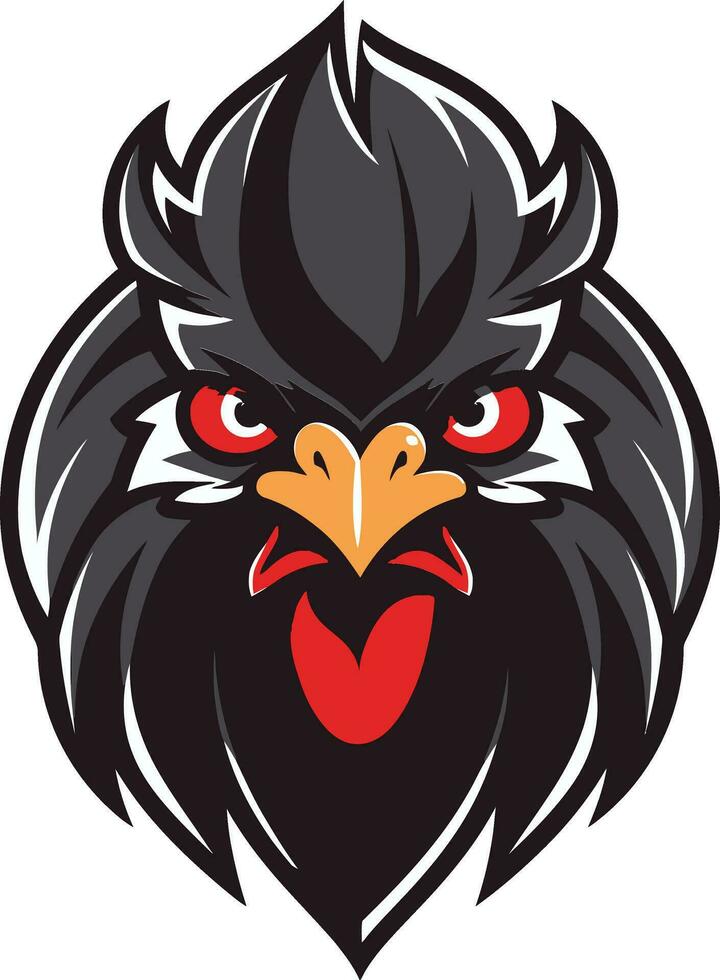 Sleek Black Mascot Logo A symbol of power and style Abstract Rooster Graphic A unique abstract take on a rooster icon vector