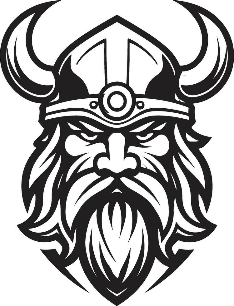 The Viking Raider A Fearsome Mascot Icon Ink Black Berserker A Viking Symbol of Power vector