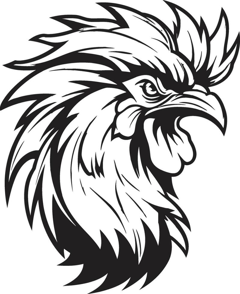 Rooster Profile in Vector Art Contemporary Rooster Graphic