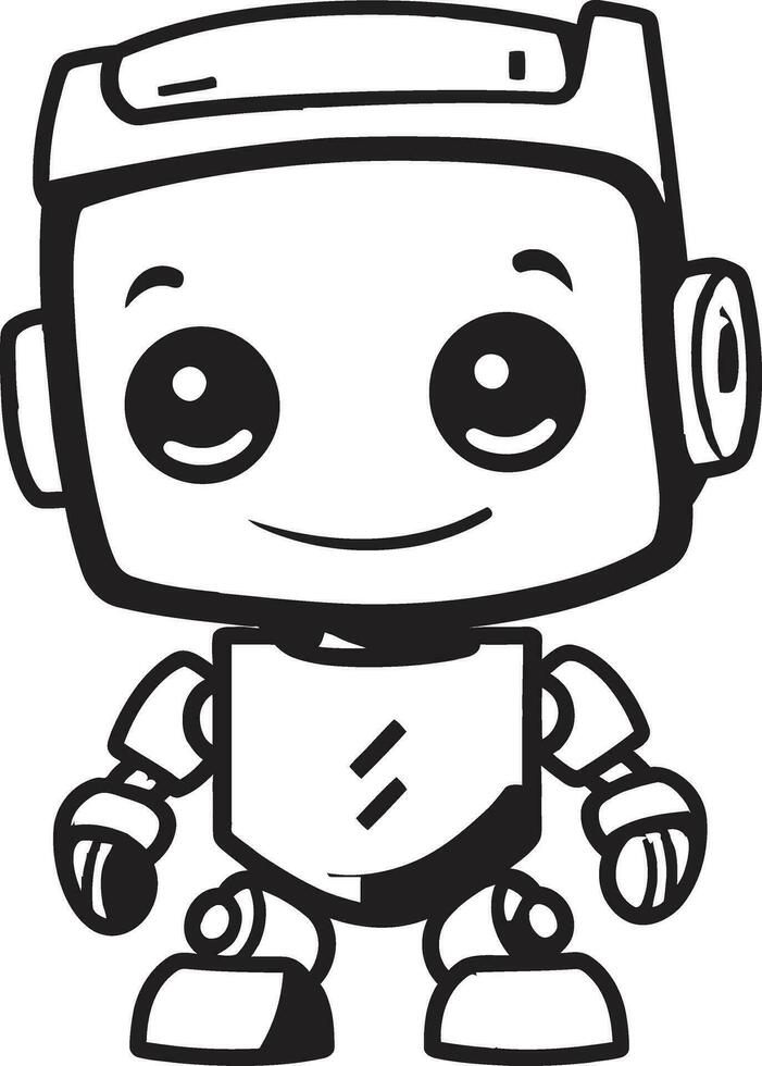 Stealthy Bot Buddy A Small Robot Emblem Gizmo Guardian A Mini Vector Logo
