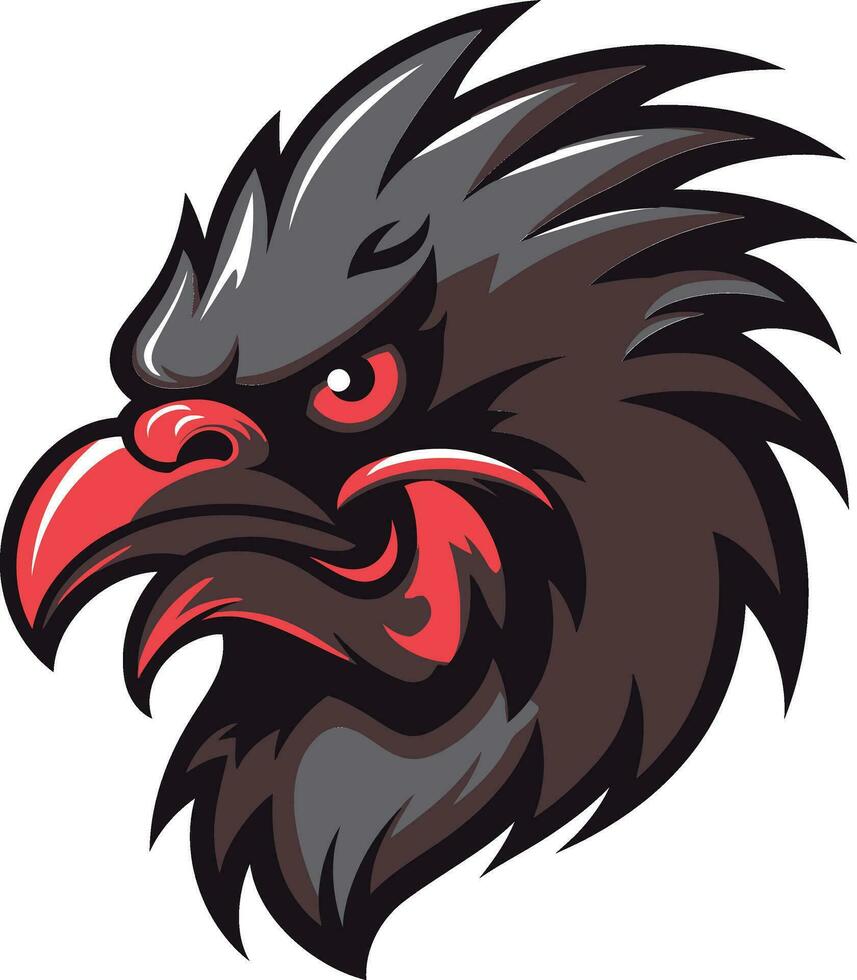 Modern Rooster Symbol in Bold Black Rooster Majesty for Standout Branding vector