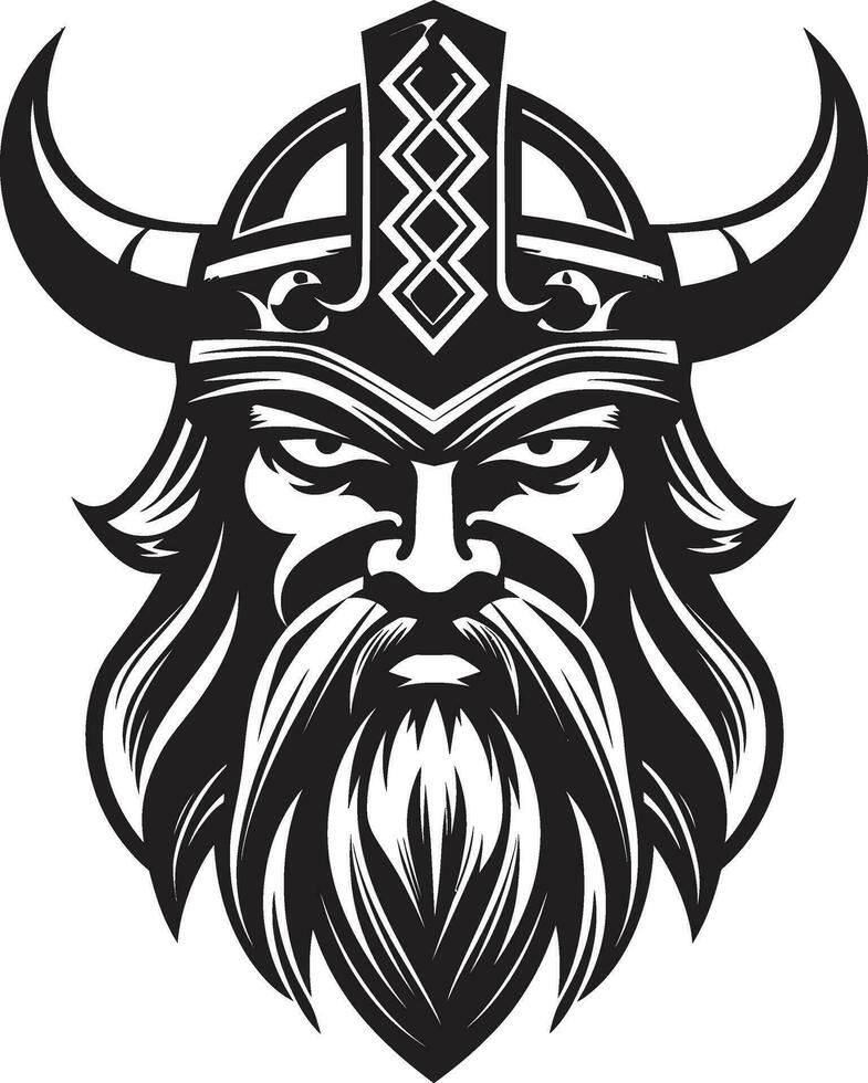 asaltantes de el fiordo un vikingo mascota en vector el timón de cascos un vikingo guardián icono