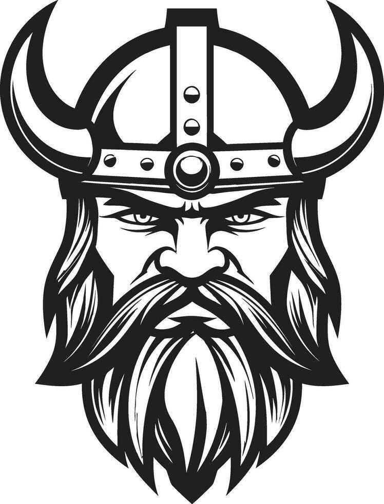 Shadowed Berserker A Ferocious Viking Symbol Ebon Conqueror A Viking Chief Mascot vector