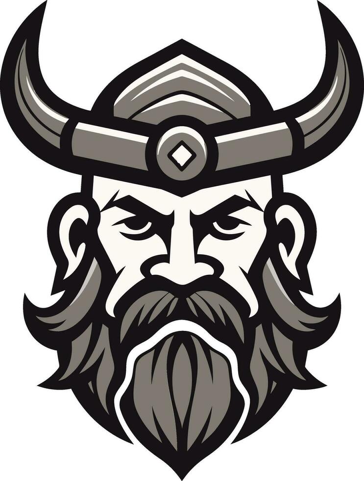 Valhalla guardián un adivinar vikingo emblema escarchado merodeador un vikingo icono de hielo vector