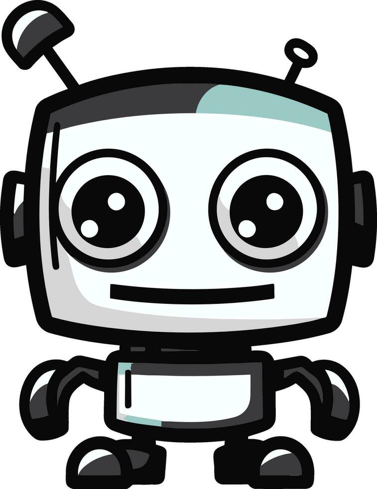 robo bribón un futurista guardián mascota místico microbot un negro vector icono