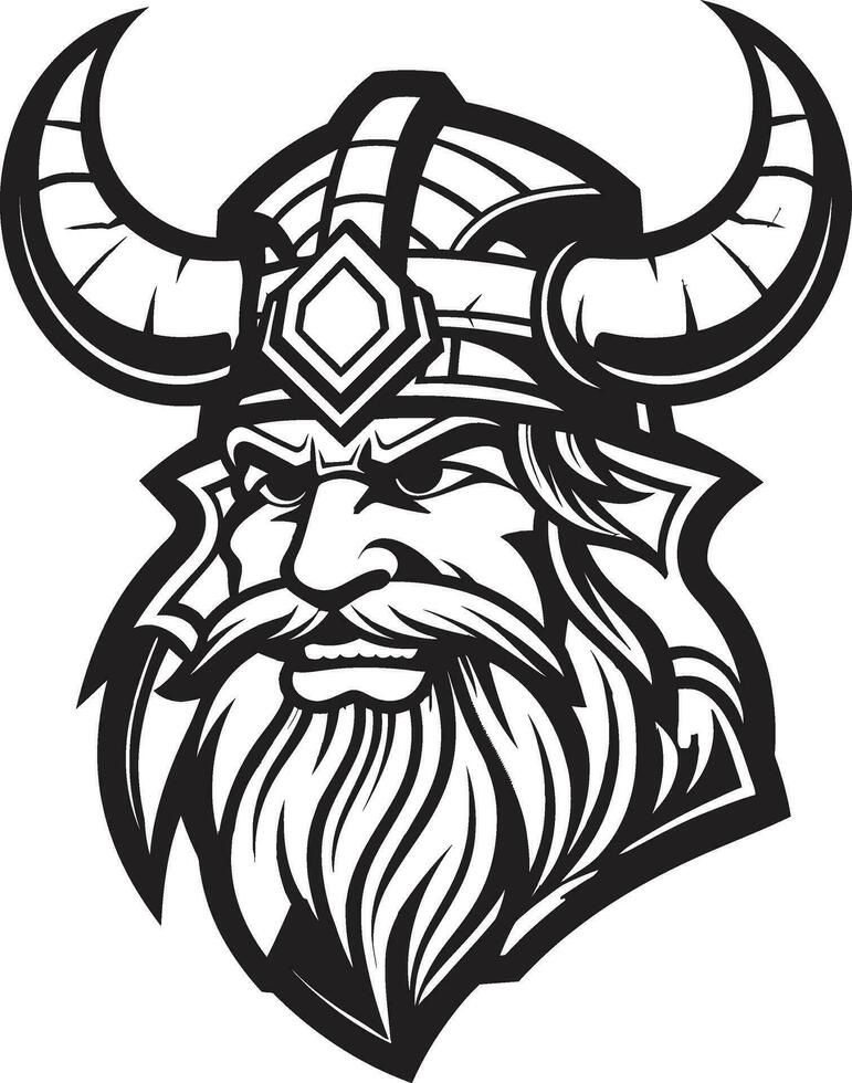 Odins Avatar A Mighty Viking Mascot Midnight Marauder A Stealthy Viking Emblem vector