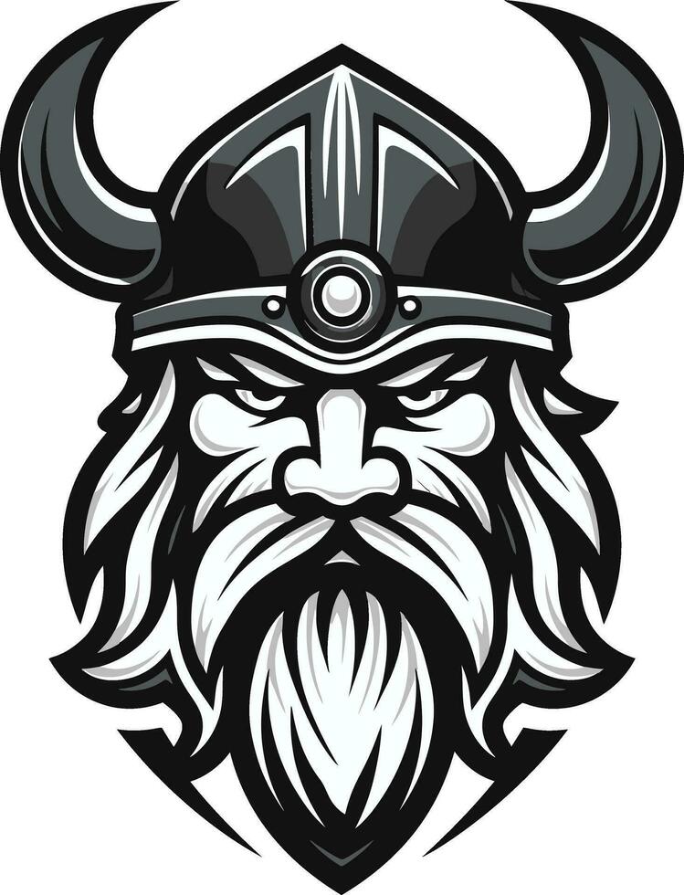 de ébano nórdico guerrero elegante vikingo logo diseño el vikingo asaltante un temible mascota icono vector