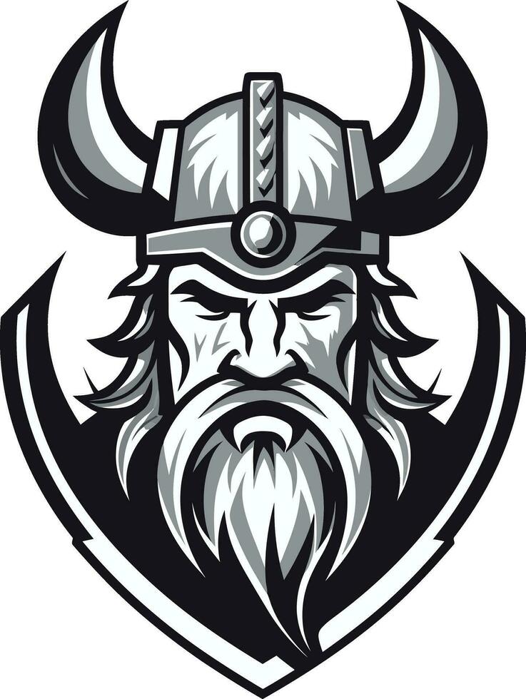 Midnight Marauder A Stealthy Viking Emblem Nordic Sentinel A Black Vector Viking Guardian