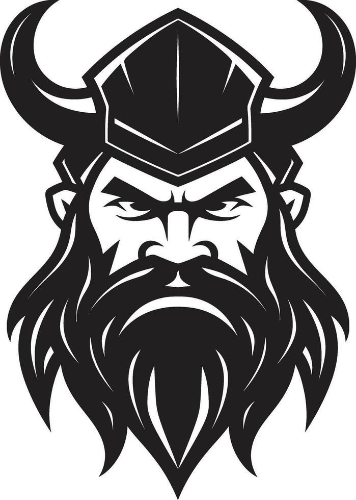 Thors Triumph A Viking Symbol of Thunder Viking Virtue A Black Vector Mascot Emblem