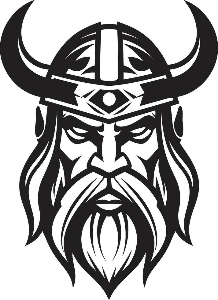 Raiders of the Night A Stealthy Viking Mascot Dragonship Captain A Viking Leader in Vector