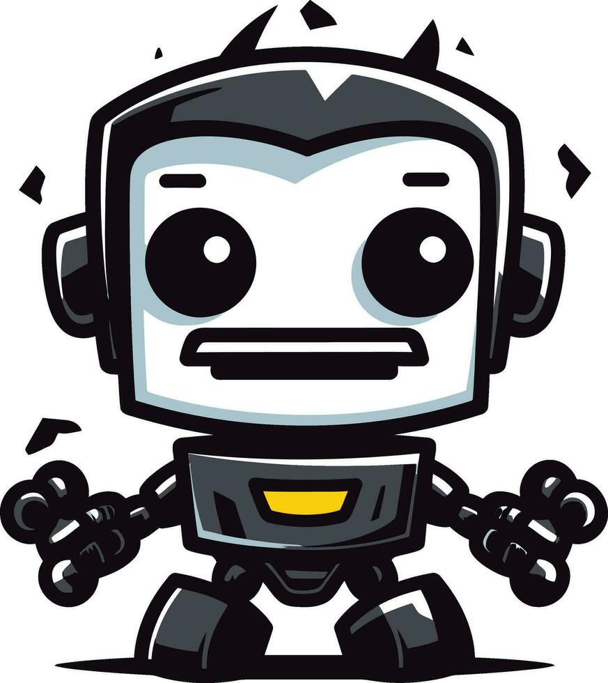 Ink Drenched Dynamo Vector Logo Design Nanobot Knight A Stylish Vector Robot Icon