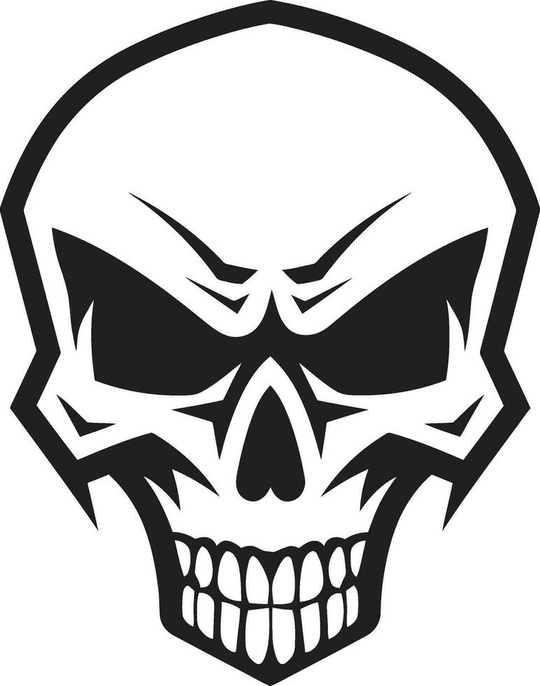 esquelético brujería críptico vector cabeza de ébano enigma elegante cráneo logo