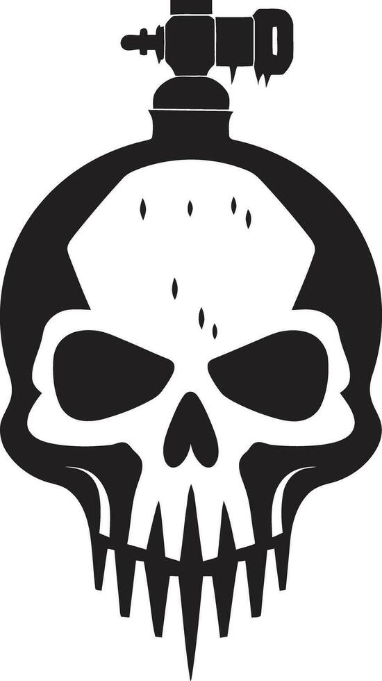 Wicked Skull Portrait Menacing Vector Illustration Ink Black Skull Symbol Vector Artistry