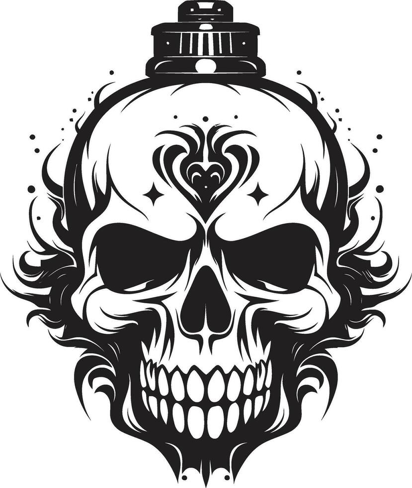 Epic Skull Silhouette Vector of Shadows Ethereal Nightmare Occult Skull Vector