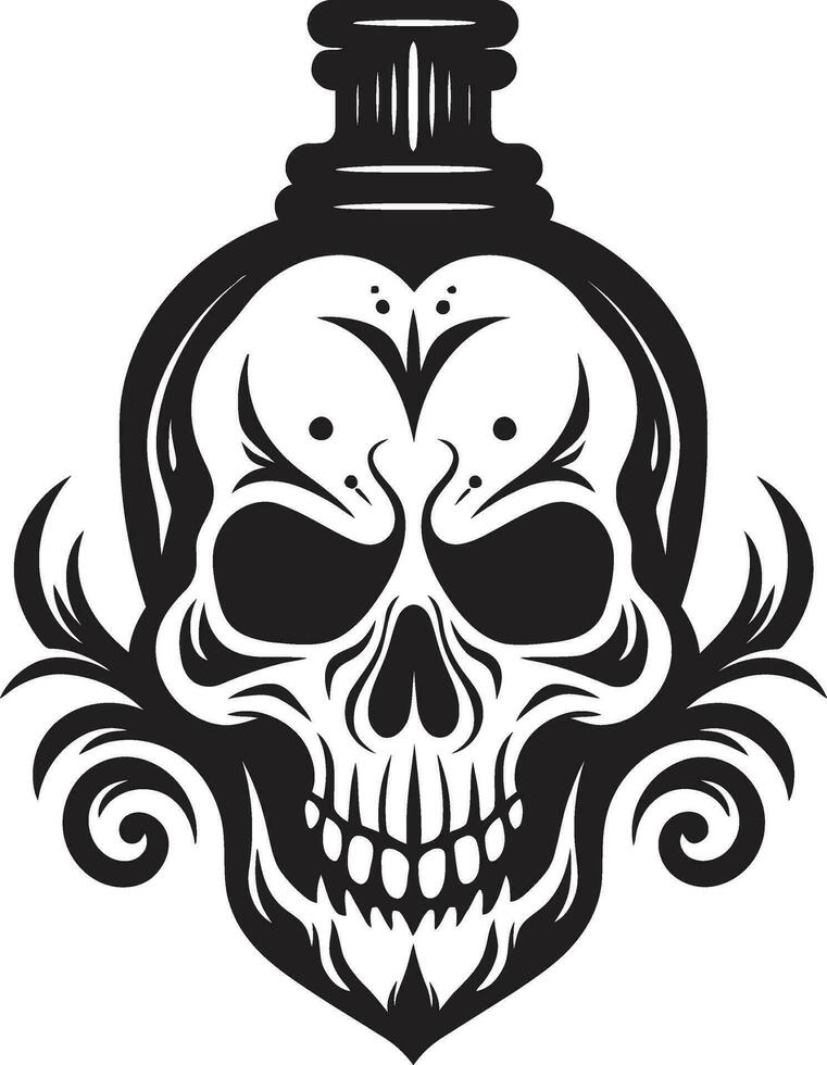 Evil Grin Vector Sinister Skull Symbol Skeletal Mystery Black Vector Design