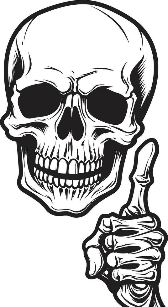 Sinister Sorcery Ethereal Emblem Obsidian Occult Ghostly Skull Profile vector