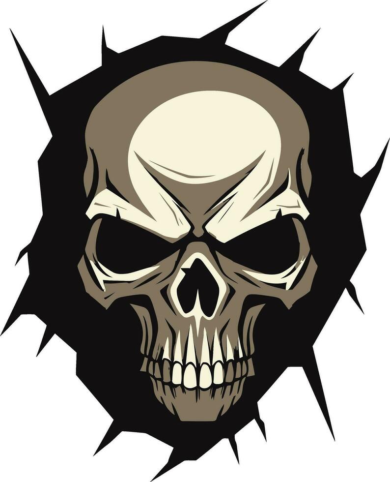 Dark Mystery Unleashed The Peeping Skull Symbol Mystical Glimpse The Enigmatic Wall Design vector