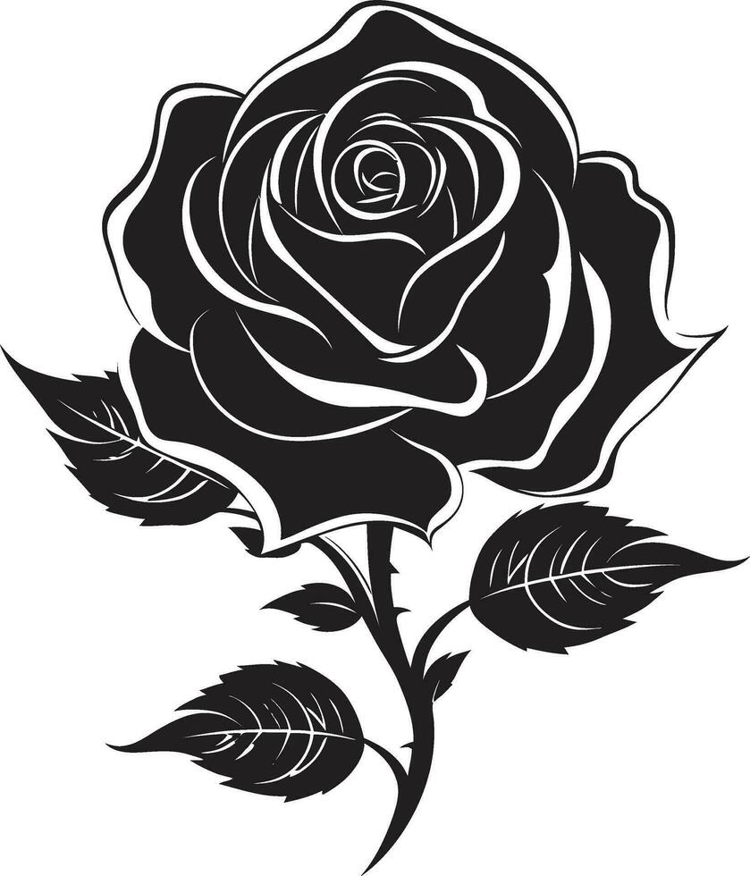 Abstract Rose Logo with Timeless Flair A logo that exudes timeless charm Bold Black Rose Symbol for Impact A bold and impactful emblem vector