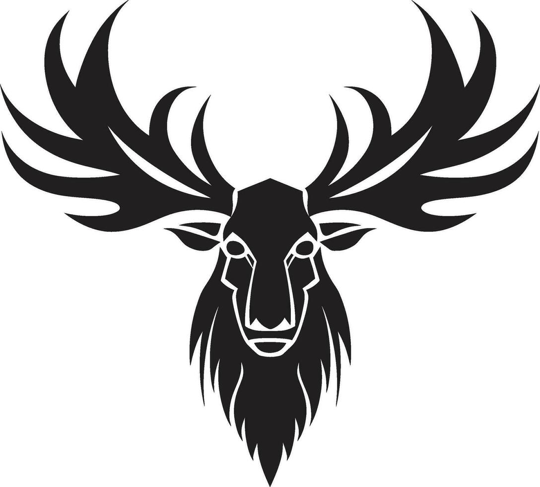 Modern Moose Symbol Design Moose Silhouette with Artistic Flair vector