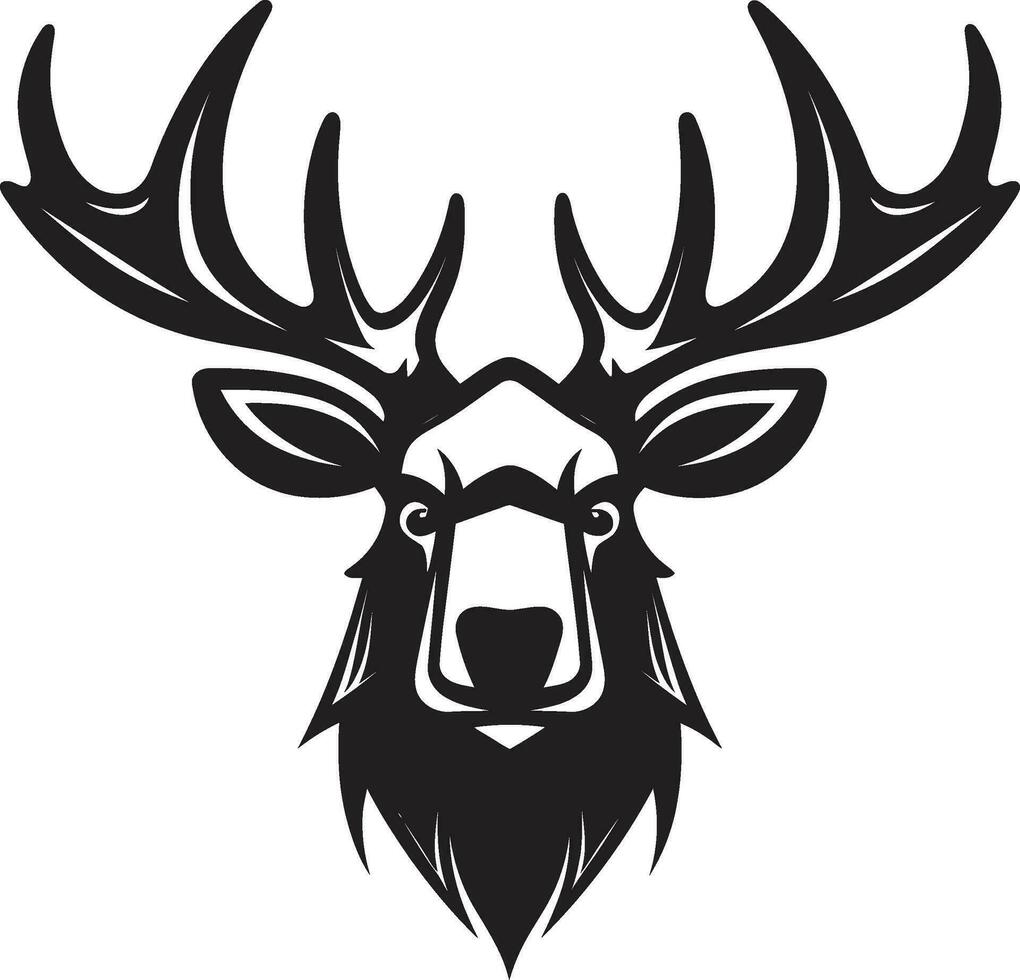 Minimalistic Moose Logo for Modern Branding Graceful Moose Emblem in Bold Black vector