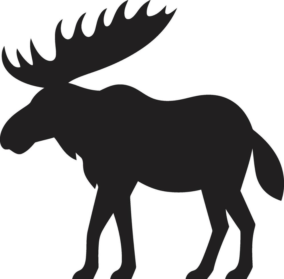 Elegant Moose Silhouette with Regal Appeal Moose Logo Design in Serene Art vector