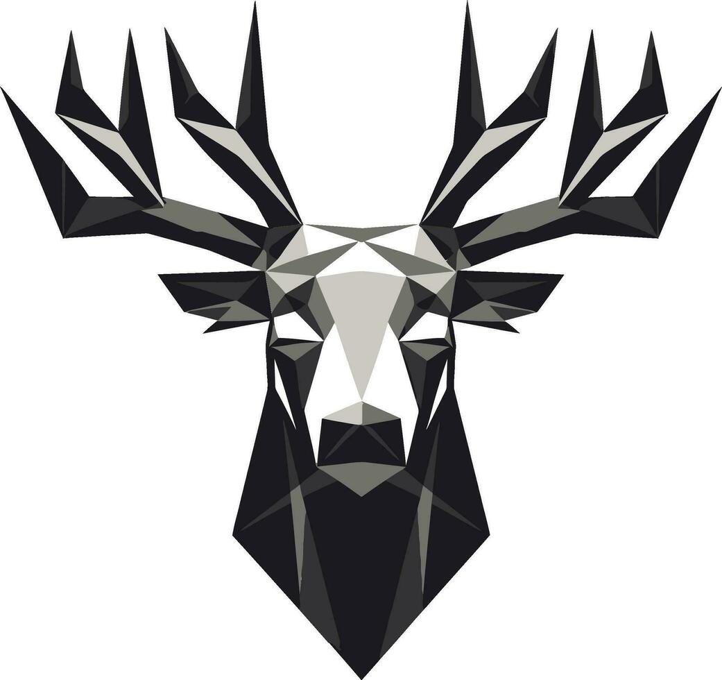 Abstract Black Moose in Vector Art Majestic Moose Silhouette for Branding Impact