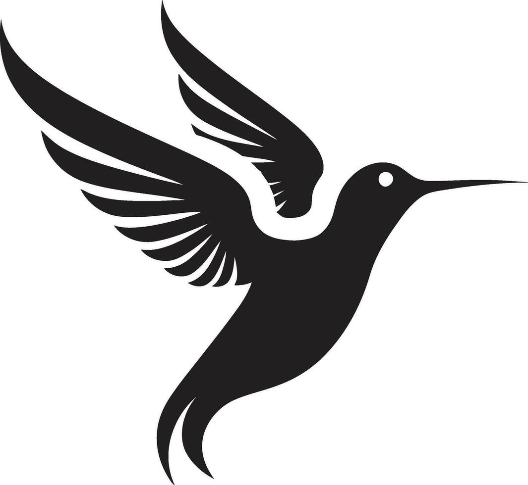Abstract Hummingbird Vector Graphic Hummingbird Majesty in Black and White