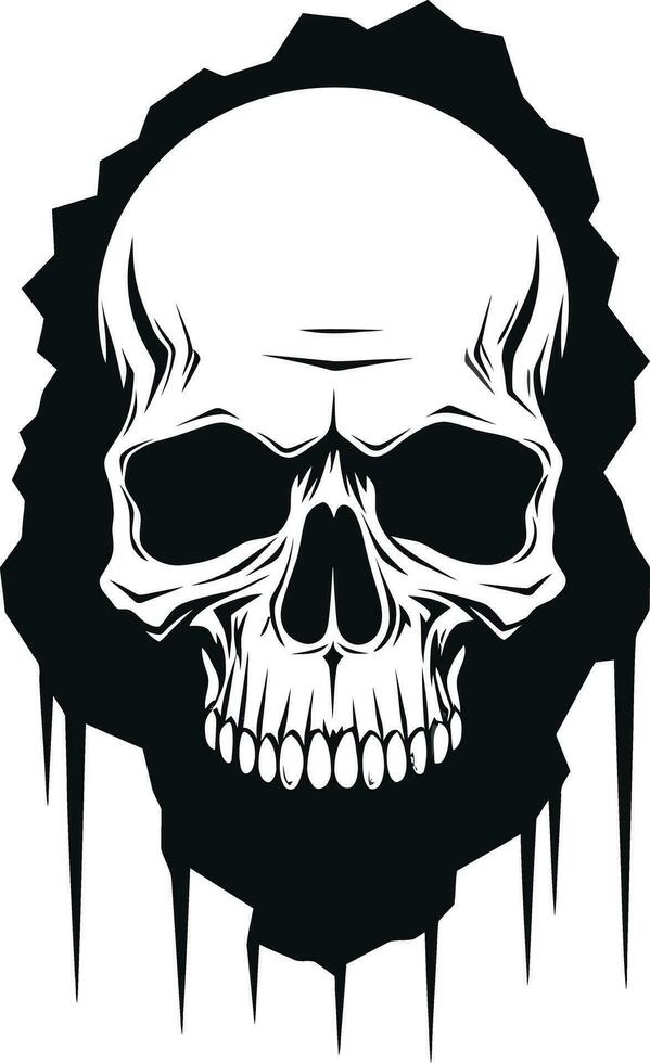 Eerie Wall Resurgence The Unearthed Skull Peering through Cracks The Enigmatic Wall Skull vector