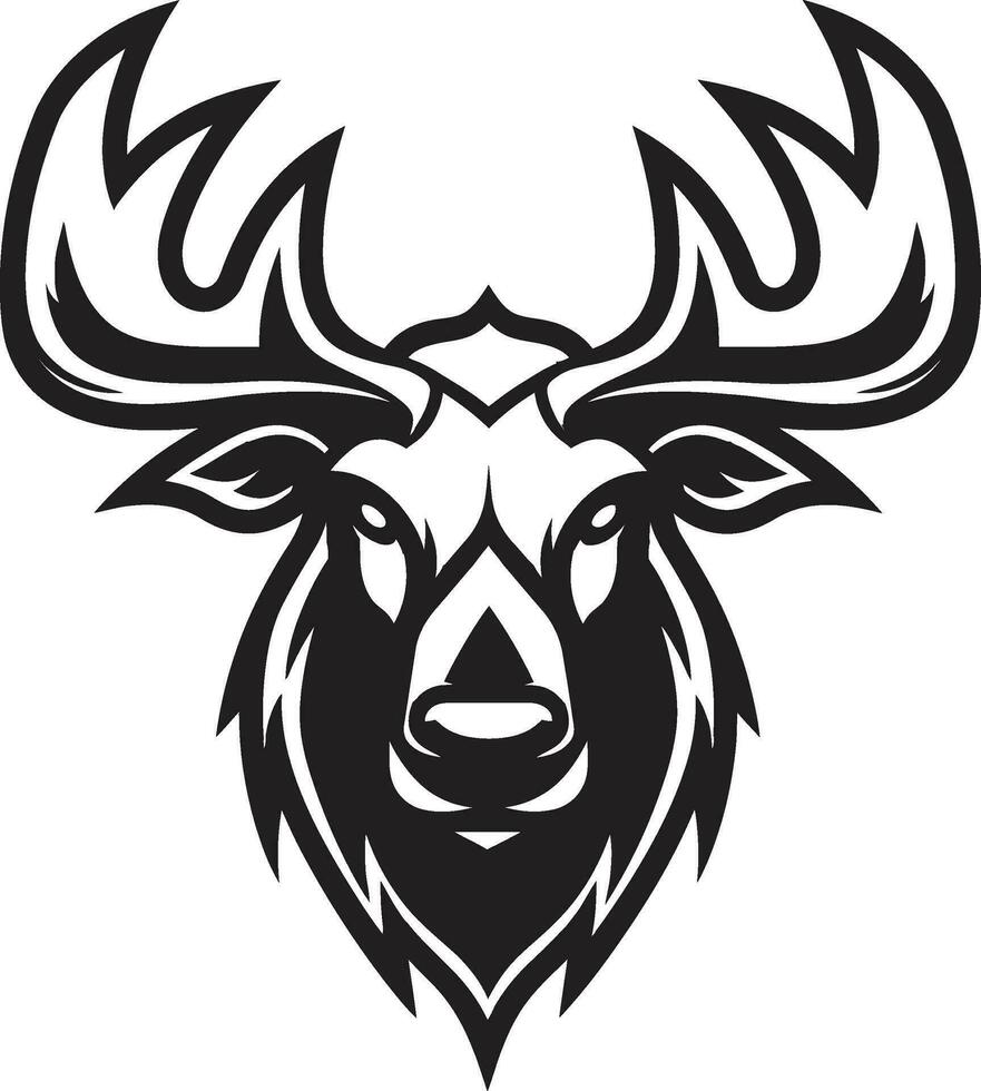 Abstract Moose Emblem for Impactful Branding Moose Logo Design with Bold Black Appeal vector