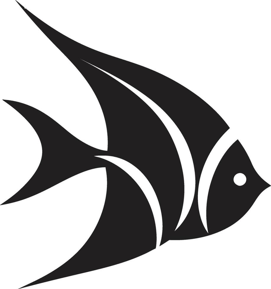 Elegant Angelfish Vector Logo in Black Angelfish Perfection Black Iconic Emblem
