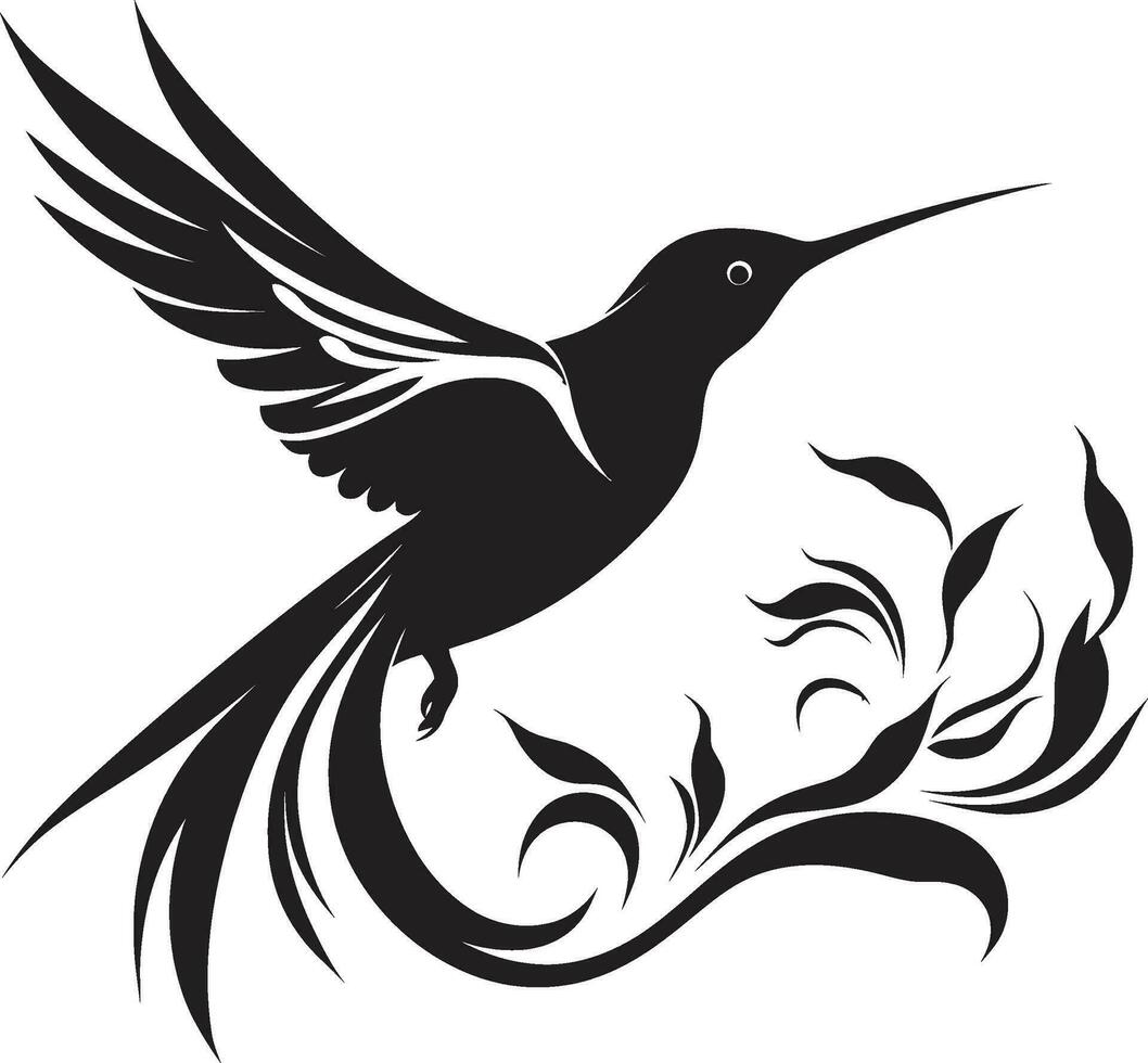 Hummingbird Symbol for Your Brand Graceful Black Hummingbird in Vector