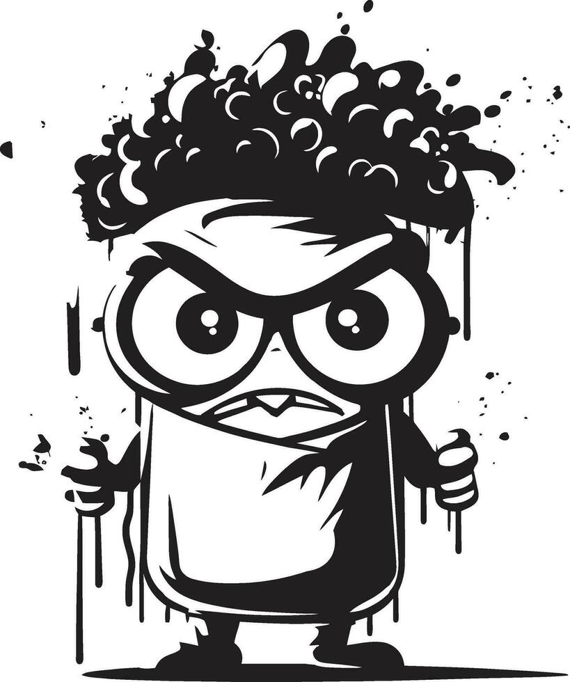 vector rebelión furioso rociar pintar emblema negrita y furioso negro mascota logo